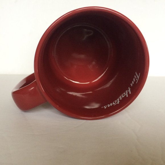 Tim Hortons 2019 White Polar Bear Coffee Mug Red Snowflakes Ceramic Collectible - Picture 5 of 9